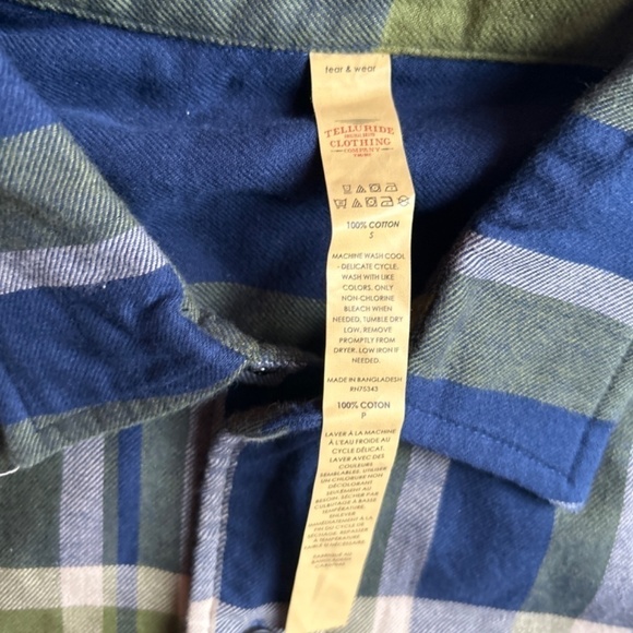 TELLURIDE CLOTHING Plaid Long Sleeve Shirt Size Small - Picture 2 of 7